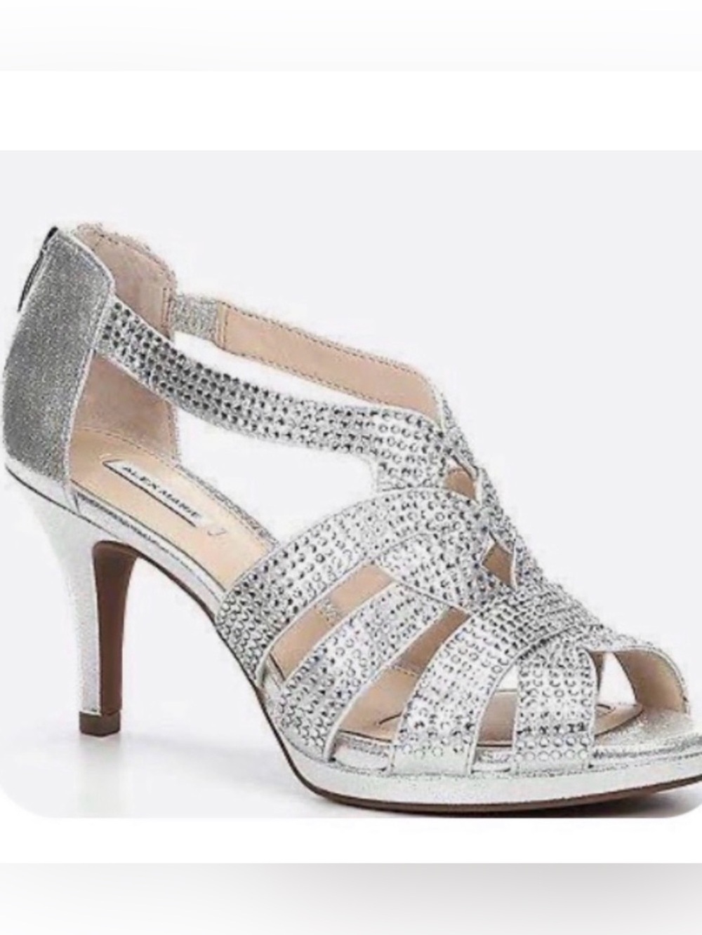 Alex Marie silver crystal heels